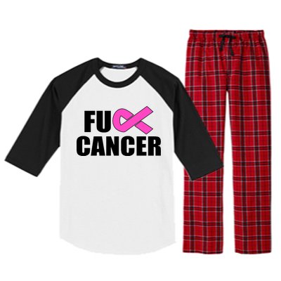 F*ck Breast Cancer Fight Logo Raglan Sleeve Pajama Set