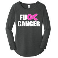 F*ck Breast Cancer Fight Logo Women's Perfect Tri Tunic Long Sleeve Shirt