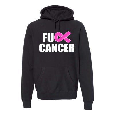 F*ck Breast Cancer Fight Logo Premium Hoodie