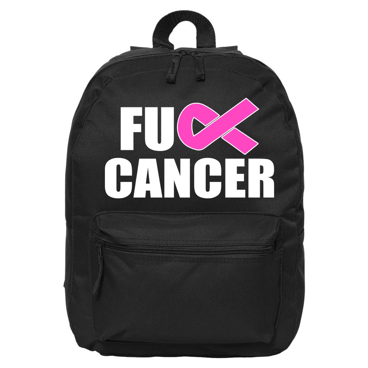 F*ck Breast Cancer Fight Logo 16 in Basic Backpack
