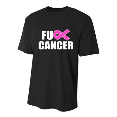 F*ck Breast Cancer Fight Logo Youth Performance Sprint T-Shirt