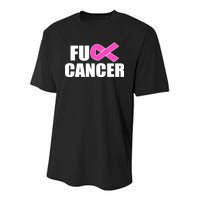 F*ck Breast Cancer Fight Logo Youth Performance Sprint T-Shirt