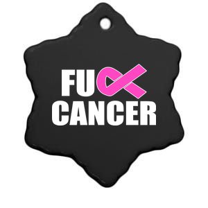 F*ck Breast Cancer Fight Logo Ceramic Star Ornament