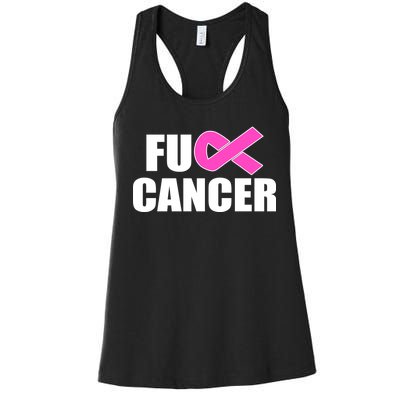 F*ck Breast Cancer Fight Logo Women's Racerback Tank