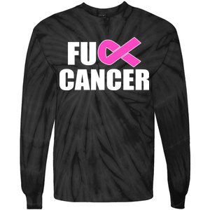 F*ck Breast Cancer Fight Logo Tie-Dye Long Sleeve Shirt