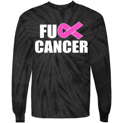 F*ck Breast Cancer Fight Logo Tie-Dye Long Sleeve Shirt