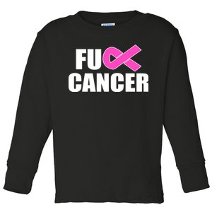 F*ck Breast Cancer Fight Logo Toddler Long Sleeve Shirt