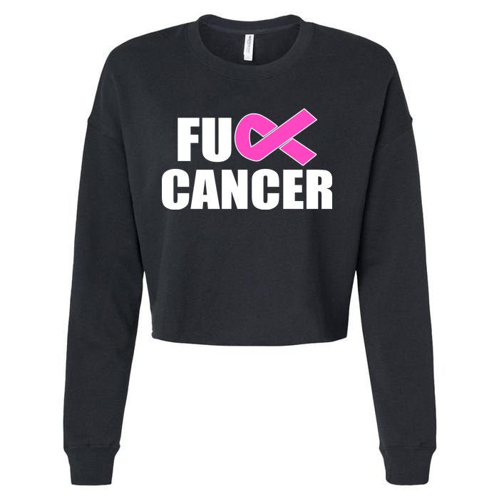 F*ck Breast Cancer Fight Logo Cropped Pullover Crew