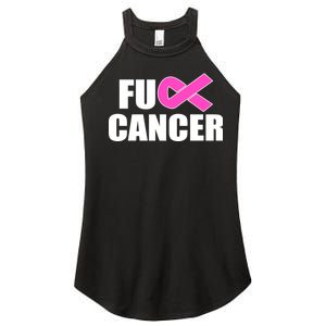 F*ck Breast Cancer Fight Logo Women's Perfect Tri Rocker Tank