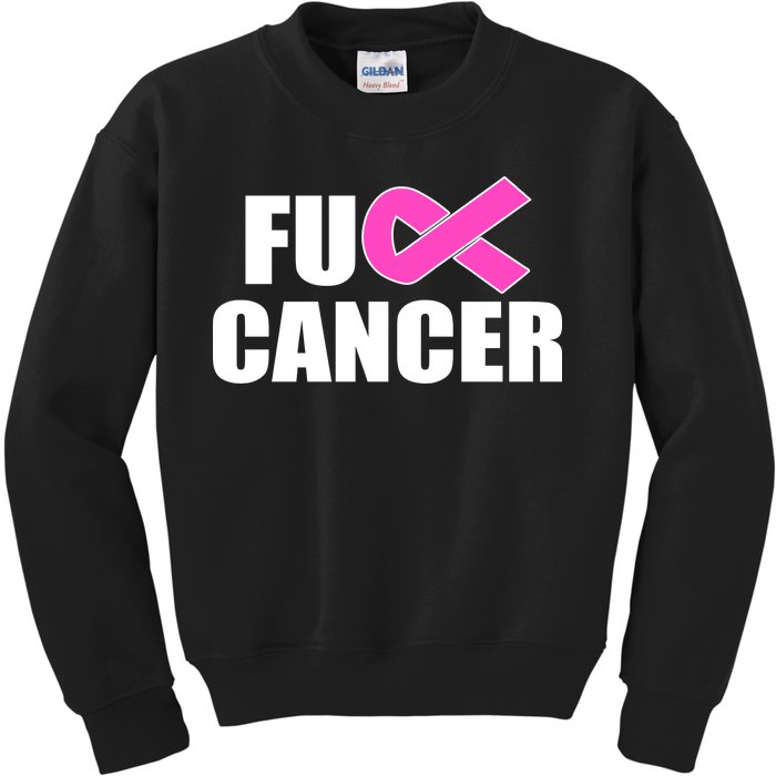 F*ck Breast Cancer Fight Logo Kids Sweatshirt