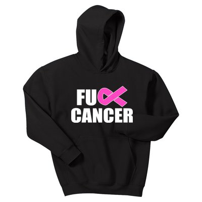 F*ck Breast Cancer Fight Logo Kids Hoodie