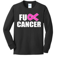 F*ck Breast Cancer Fight Logo Kids Long Sleeve Shirt