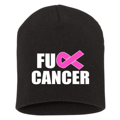 F*ck Breast Cancer Fight Logo Short Acrylic Beanie