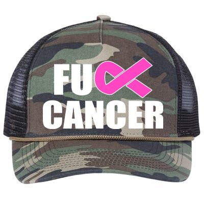 F*ck Breast Cancer Fight Logo Retro Rope Trucker Hat Cap