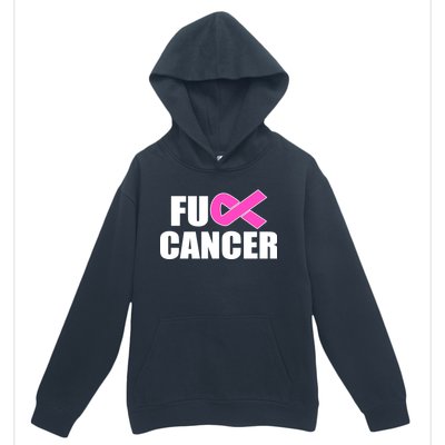 F*ck Breast Cancer Fight Logo Urban Pullover Hoodie