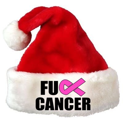 F*ck Breast Cancer Fight Logo Premium Christmas Santa Hat