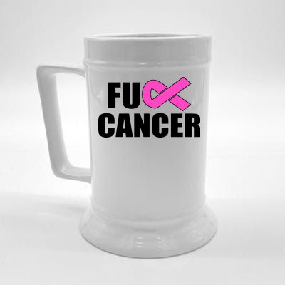 F*ck Breast Cancer Fight Logo Beer Stein