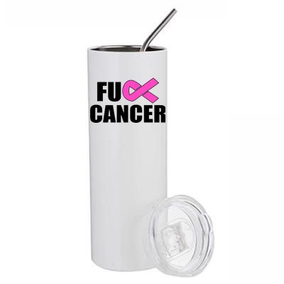 F*ck Breast Cancer Fight Logo Stainless Steel Tumbler