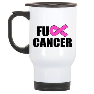 F*ck Breast Cancer Fight Logo Stainless Steel Travel Mug