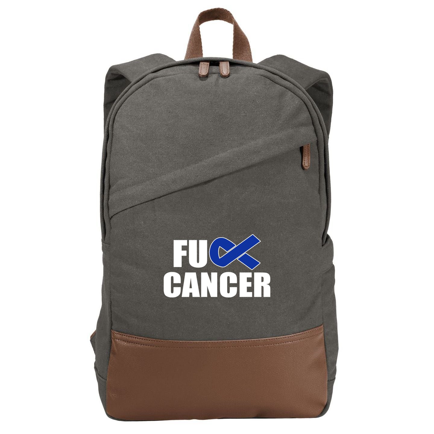 F*ck Colon Cancer Fight Logo Cotton Canvas Backpack