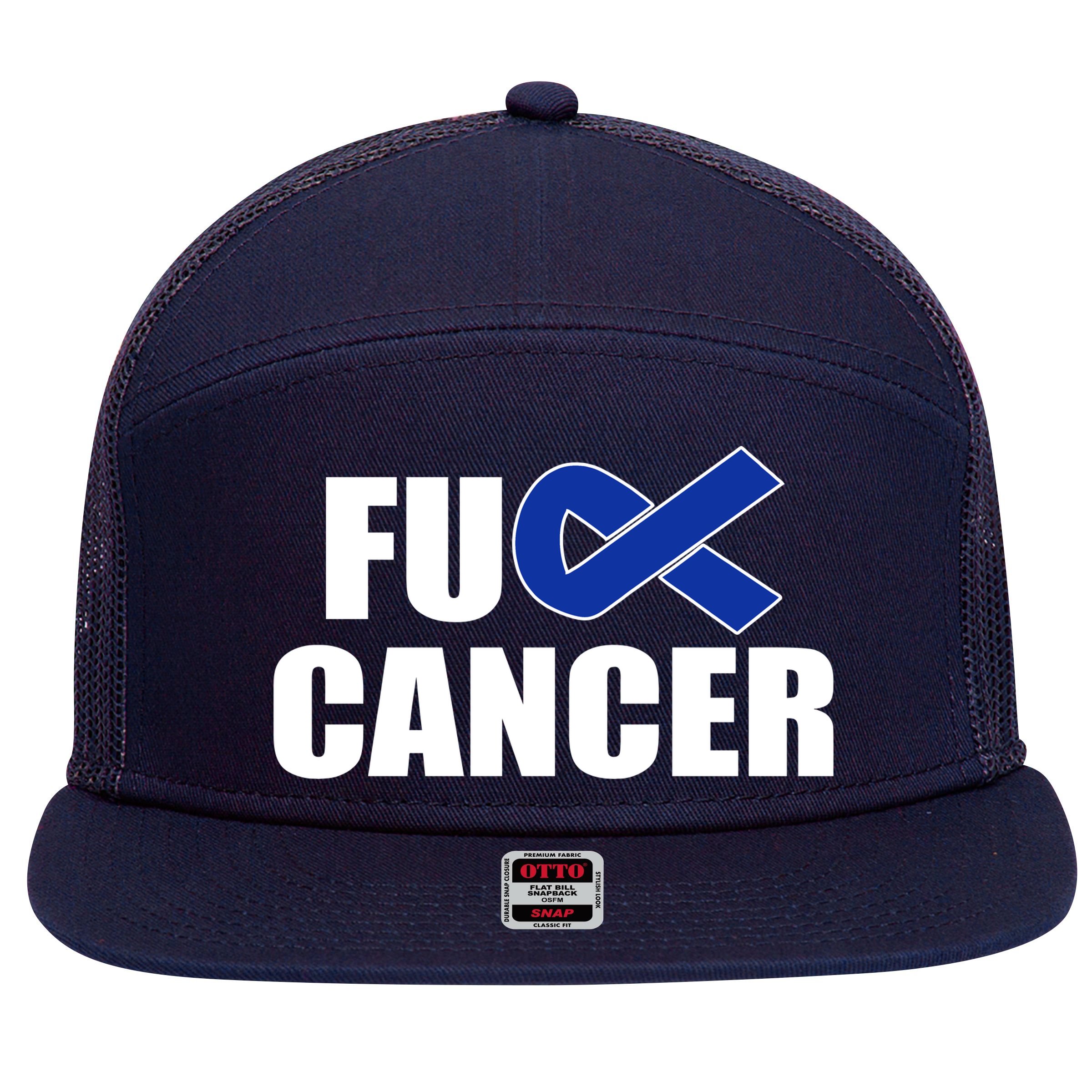 F*ck Colon Cancer Fight Logo 7 Panel Mesh Trucker Snapback Hat