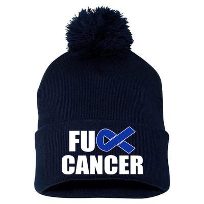 F*ck Colon Cancer Fight Logo Pom Pom 12in Knit Beanie