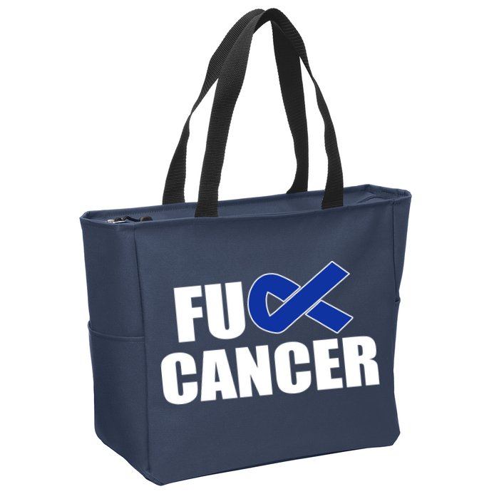 F*ck Colon Cancer Fight Logo Zip Tote Bag