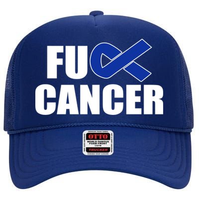 F*ck Colon Cancer Fight Logo High Crown Mesh Back Trucker Hat