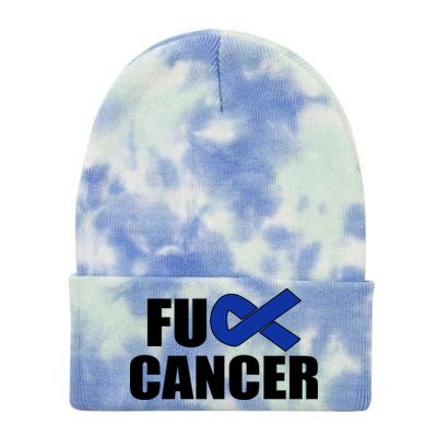 F*ck Colon Cancer Fight Logo Tie Dye 12in Knit Beanie