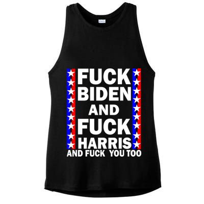 F*ck Kamala Harris and F Joe Biden Ladies PosiCharge Tri-Blend Wicking Tank