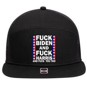 F*ck Kamala Harris and F Joe Biden 7 Panel Mesh Trucker Snapback Hat