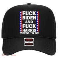 F*ck Kamala Harris and F Joe Biden High Crown Mesh Back Trucker Hat