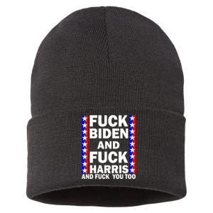 F*ck Kamala Harris and F Joe Biden Sustainable Knit Beanie