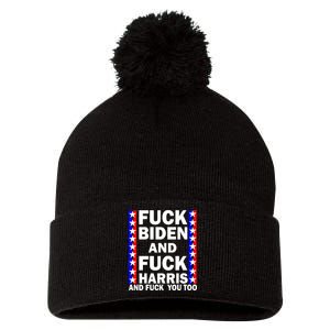 F*ck Kamala Harris and F Joe Biden Pom Pom 12in Knit Beanie