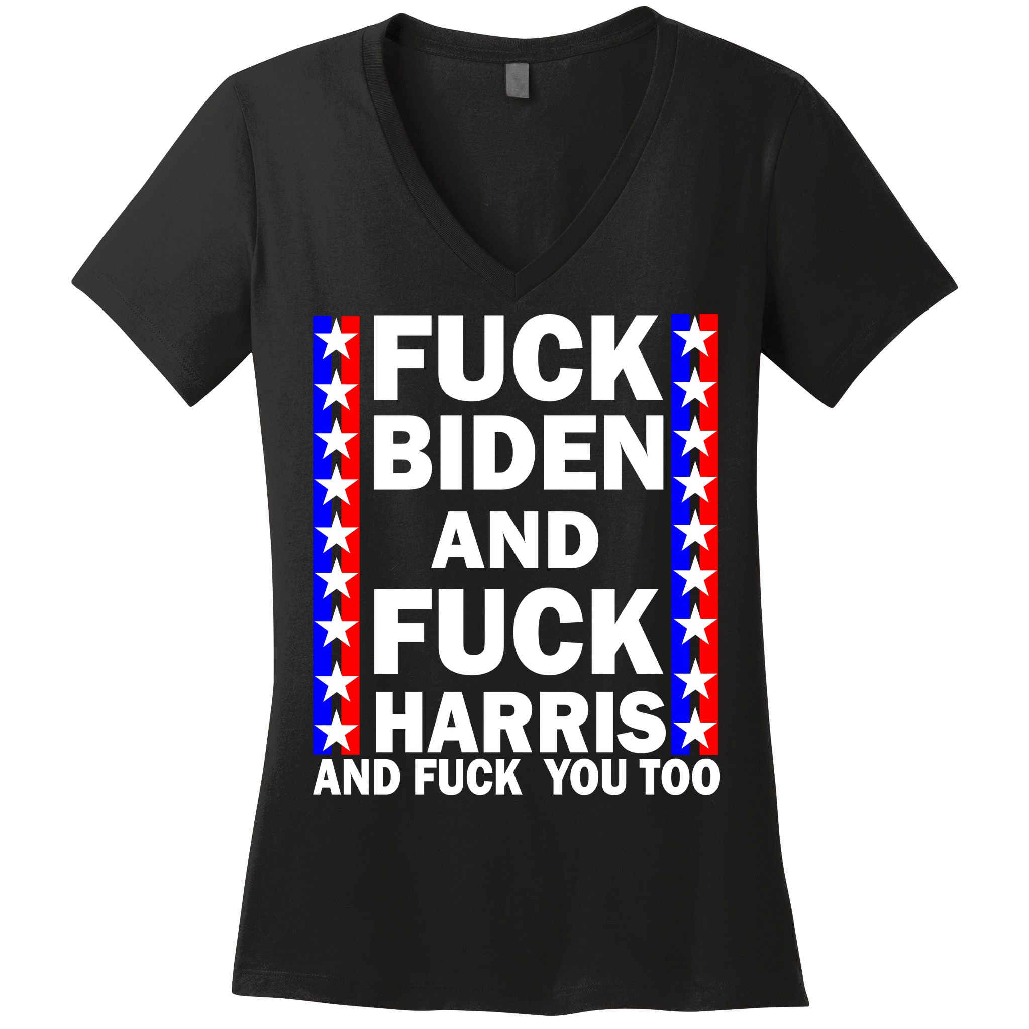 F*ck Kamala Harris and F Joe Biden Women's V-Neck T-Shirt