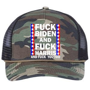 F*ck Kamala Harris and F Joe Biden Retro Rope Trucker Hat Cap