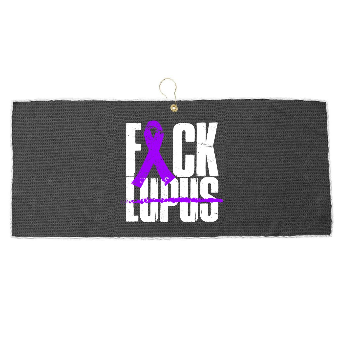 F*ck Lupus Large Microfiber Waffle Golf Towel