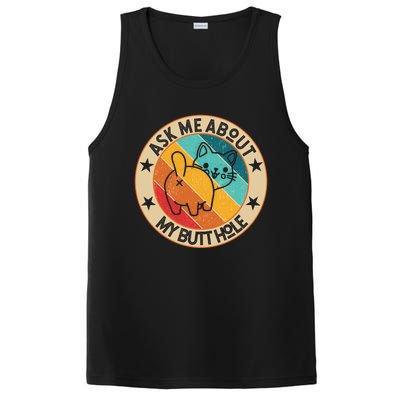 Funny Cat Kitten Tee Ask Me About My Butthole Animal Butt Gift PosiCharge Competitor Tank