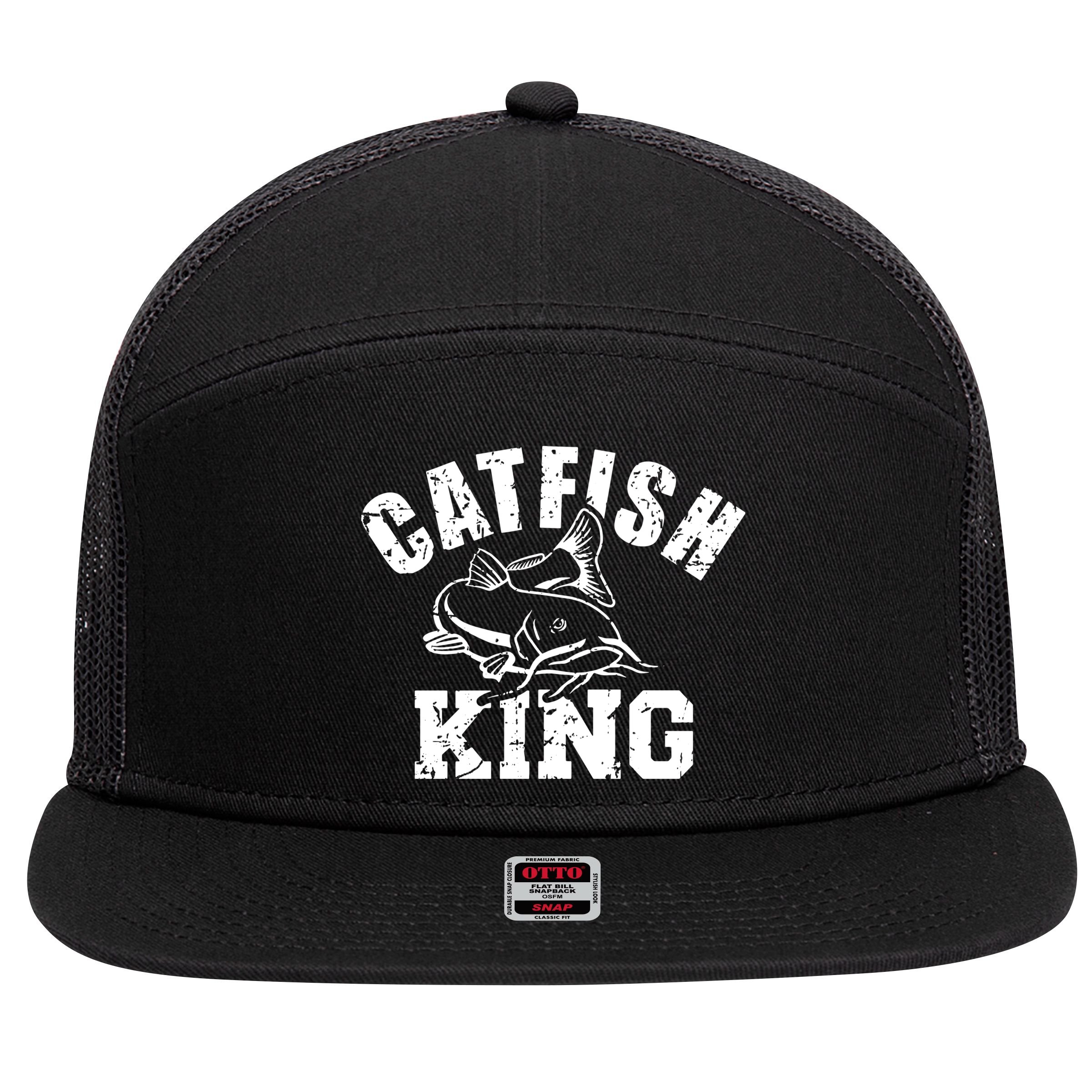 Fishing Catfish King 7 Panel Mesh Trucker Snapback Hat