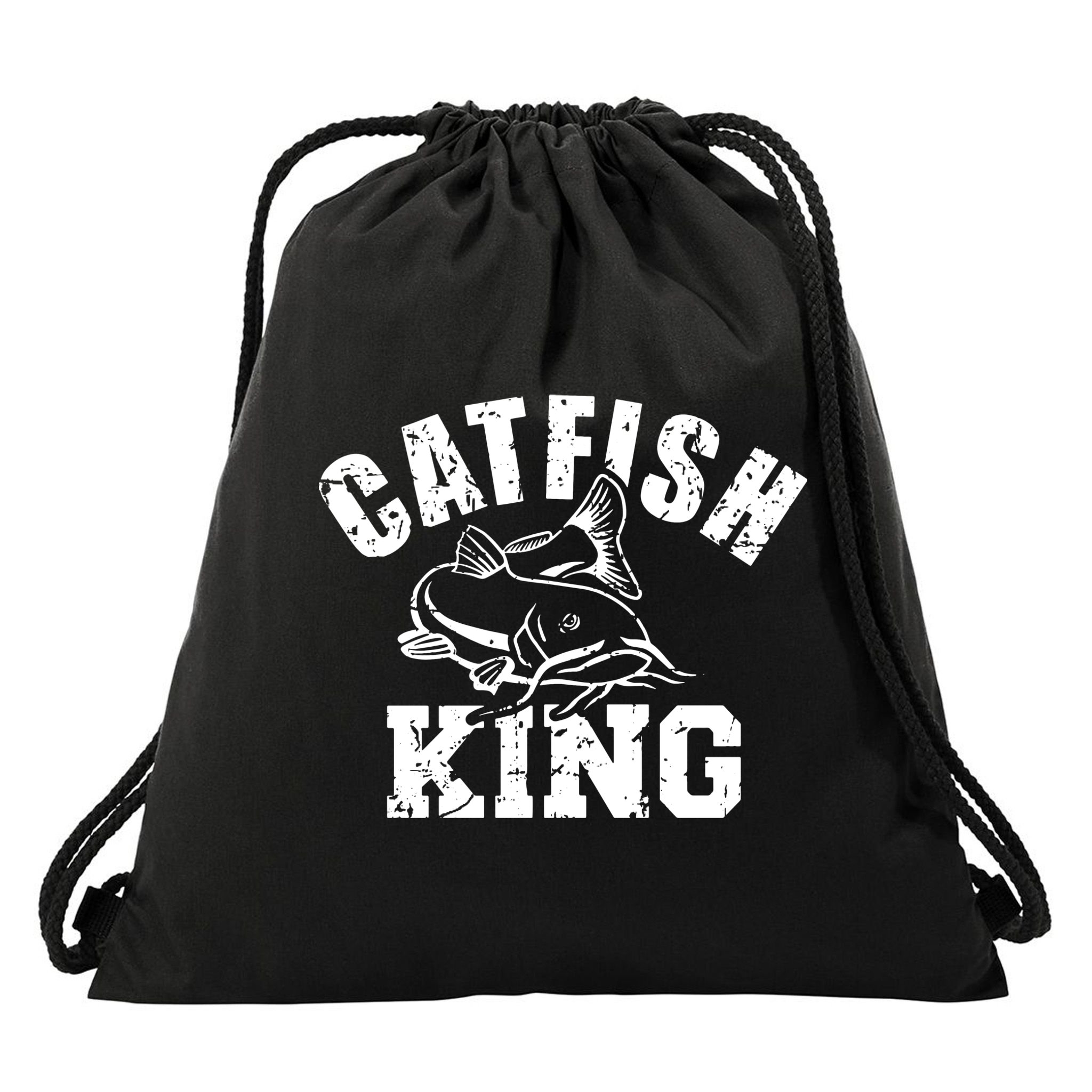 Fishing Catfish King Drawstring Bag