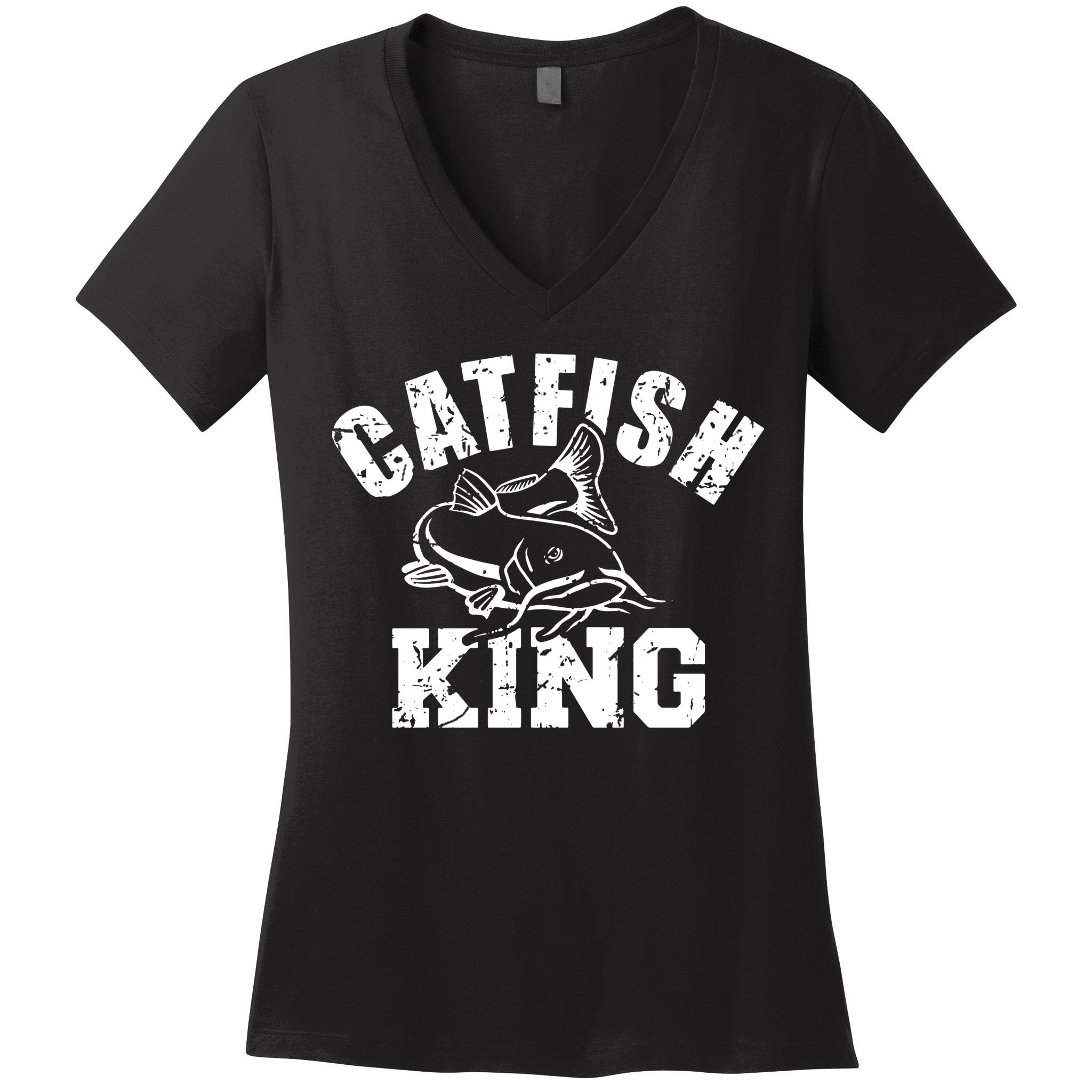 Fishing Catfish King Women's V-Neck T-Shirt