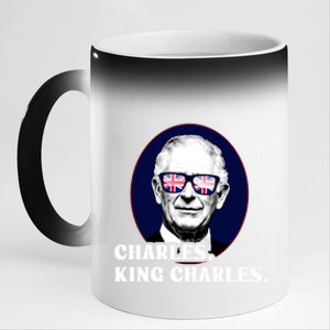 Funny Charles, King Charles Of His Majesty & Union Jack 11oz Black Color Changing Mug