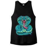 Fanged Cobra King Snake Fast Striking Fangs Bite Ladies PosiCharge Tri-Blend Wicking Tank