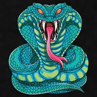 Fanged Cobra King Snake Fast Striking Fangs Bite Ladies PosiCharge Tri-Blend Wicking Tank