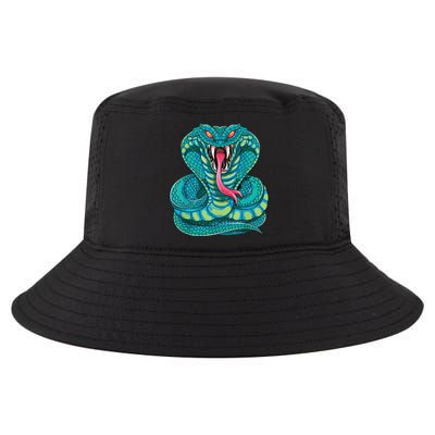 Fanged Cobra King Snake Fast Striking Fangs Bite Cool Comfort Performance Bucket Hat