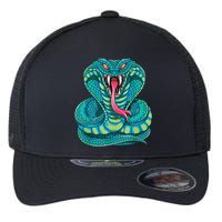 Fanged Cobra King Snake Fast Striking Fangs Bite Flexfit Unipanel Trucker Cap