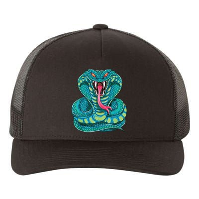 Fanged Cobra King Snake Fast Striking Fangs Bite Yupoong Adult 5-Panel Trucker Hat