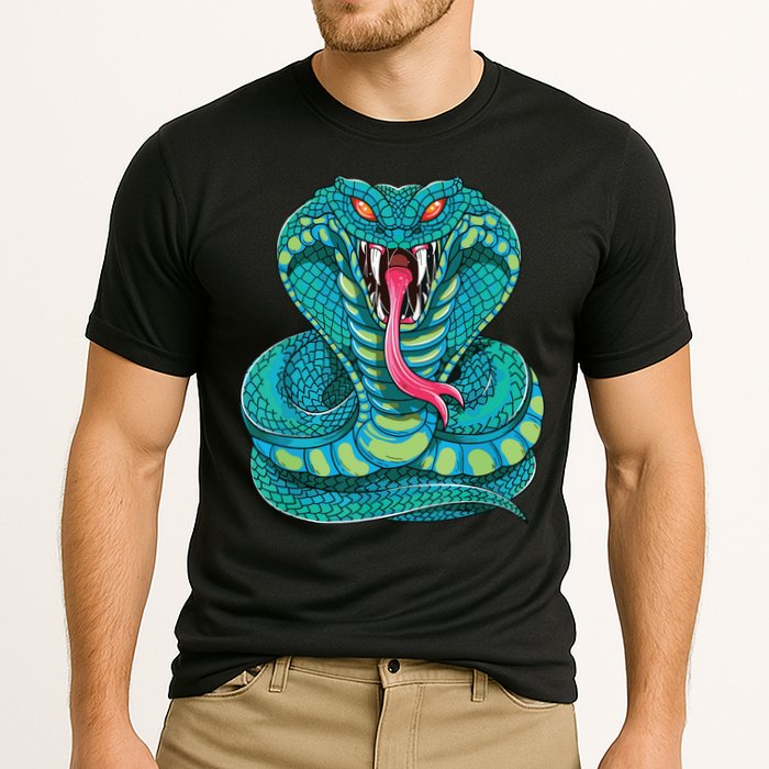 Fanged Cobra King Snake Fast Striking Fangs Bite Performance Shirt