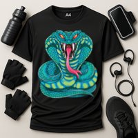Fanged Cobra King Snake Fast Striking Fangs Bite Performance Shirt