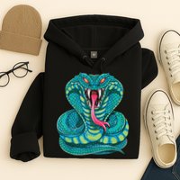 Fanged Cobra King Snake Fast Striking Fangs Bite Hoodie